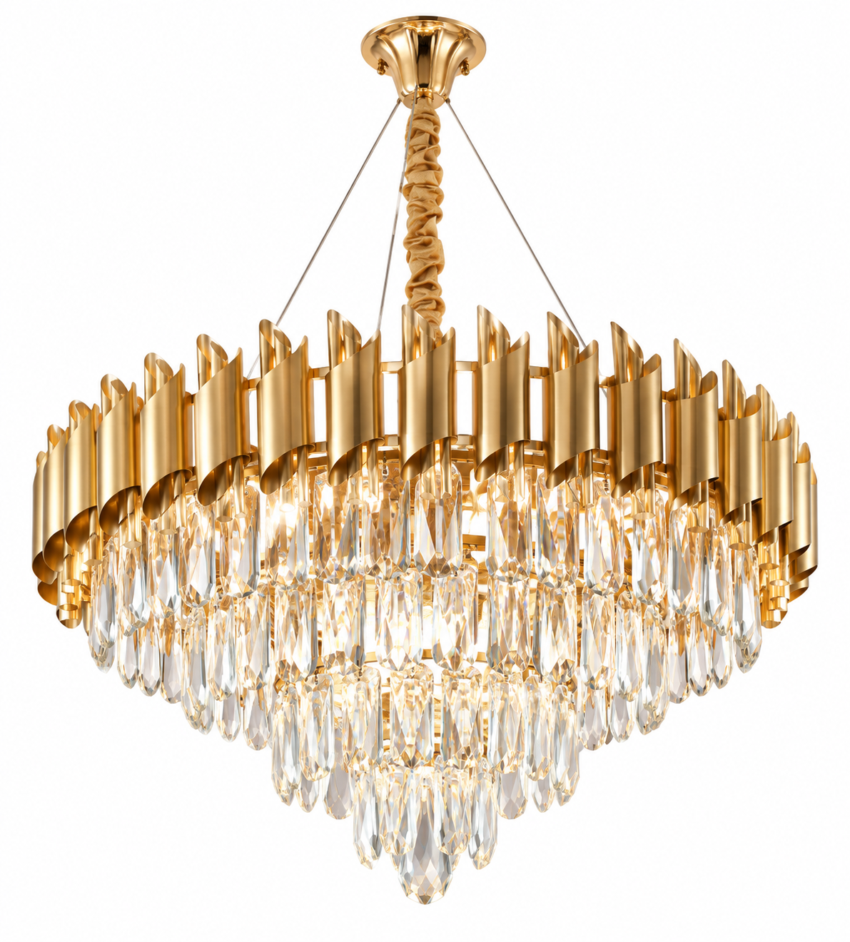 Gold crystal chandelier