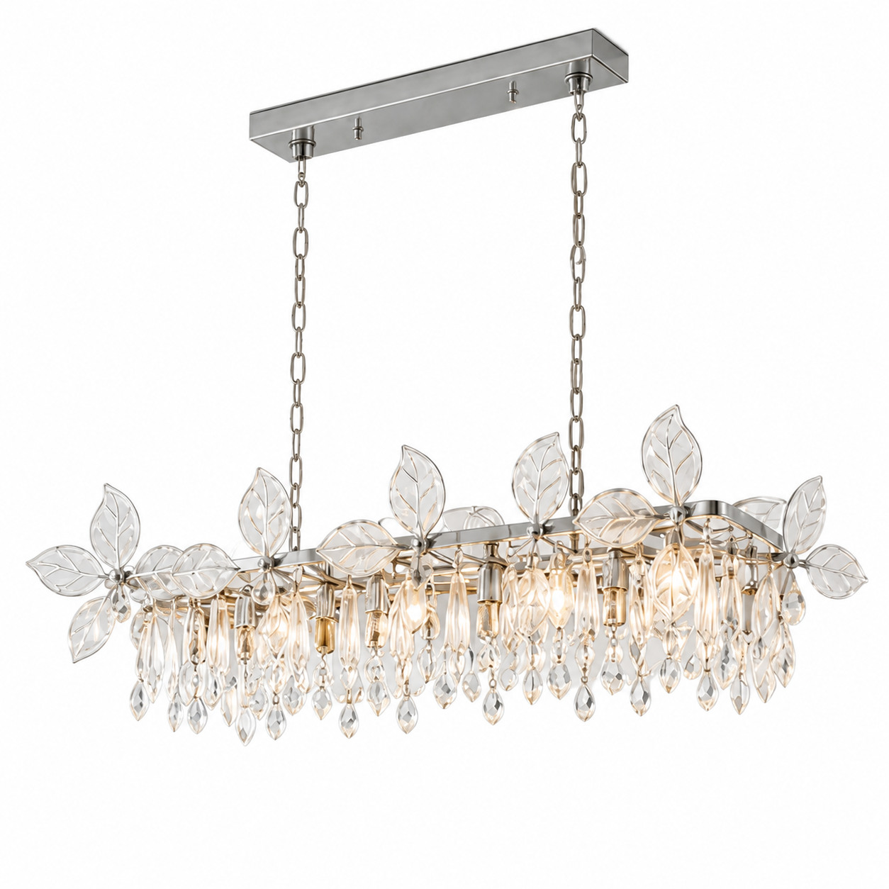 Rectangular crystal chandelier