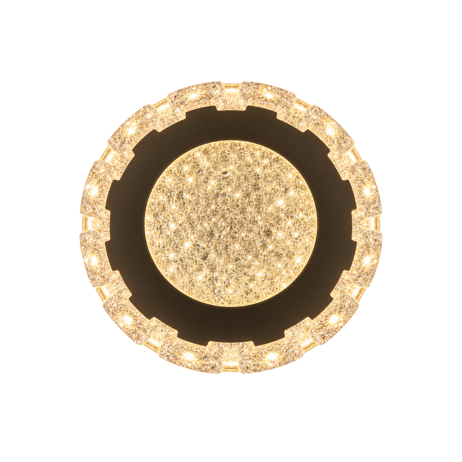 Black and gold crystal halo light